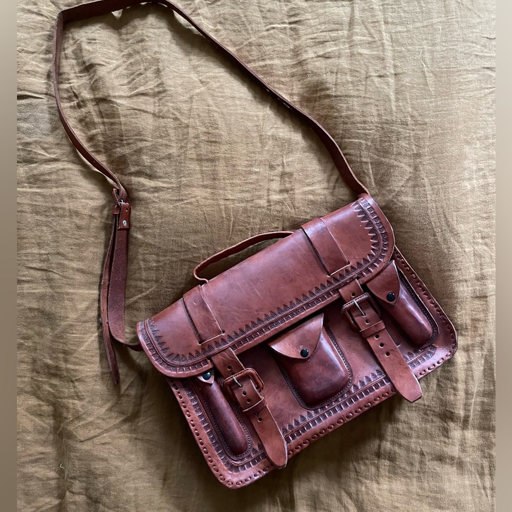 Vintage Italian Leather Messenger Bag